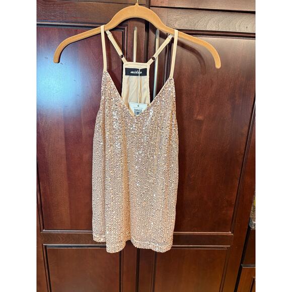 Gold Sequin V-Neck Cami Racerback Adjustable Straps Size XS NWT - Picture 3 of 13